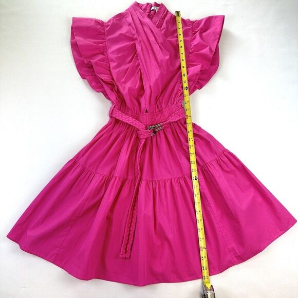 10 Crosby Derek Lam Fuchsia Ruffle Midi Dress - Picture 16 of 16